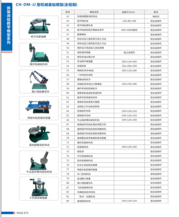 CH-DM-JJ型機(jī)械基礎(chǔ)模型（全鋁制）